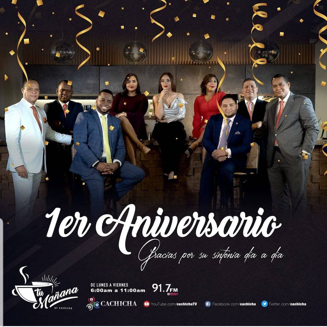 ElvinCastillo's tweet image. Estamos de aniversario y al arribar a este día siento que ha valido la pena el esfuerzo. #TuMañana #1erAniversario #Cachicha @SusanaGautreau @SusyTVRD @GeovannyVicentR @aquilescorrea1 @ElNaguero11 @hmartep @JaimeRinconRD @Elias_Cornelio @circealmanzar