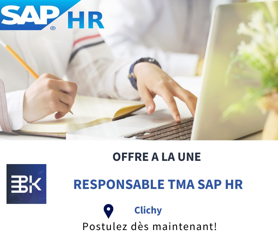 SearchBk's tweet photo. 1 offre à ne surtout pas manquer en 2021 ! Vous avez une expérience probante sur des projets d’implémentation et des activités de maintenance #sap HR?
Postulez dès maintenant ! https://t.co/GV4tR3a13d
#recrutement #emploi #SAPHR #Clichy #Paris #sapfor21 #TMA https://t.co/h7m2QnEIfQ