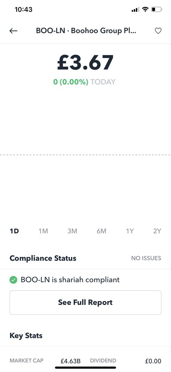 Just be careful though,  @zoyafinancial don’t really have any “ethics” check when they screen. I think it’s purely financial. For example, I wouldn’t invest in Boohoo due to confirmed slave labour reports, but on Zoya, it’s halal. Basically, do your own research always!