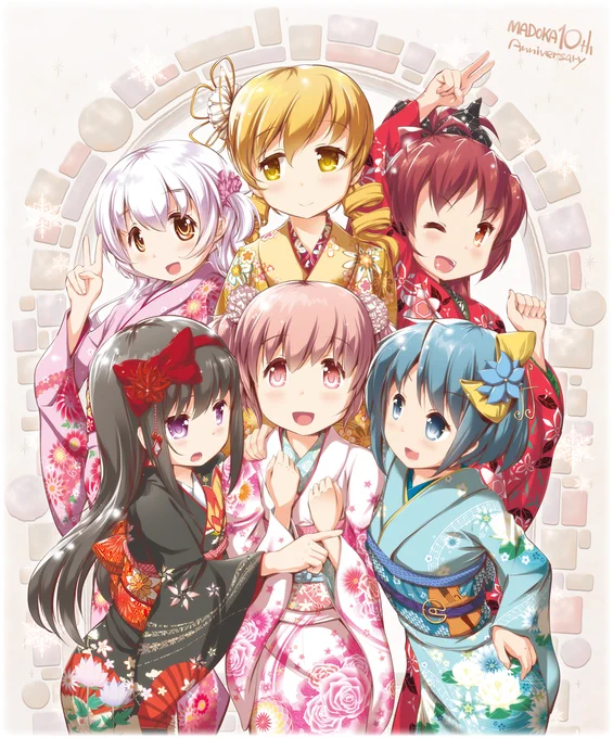 まどか10周年おめでとうございます過去絵を背景変えて少し加筆 