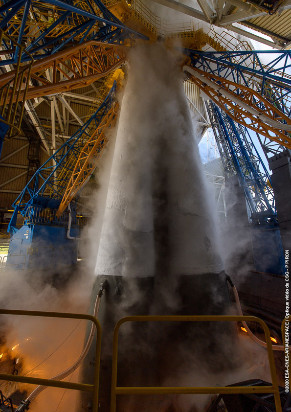 DutchSpace's tweet photo. Nice shot during gantry retract, nice and chilly is the otherwise hot sauna at CSG :) #VS25 #CSG #ESA https://t.co/3FbdJA5sdM