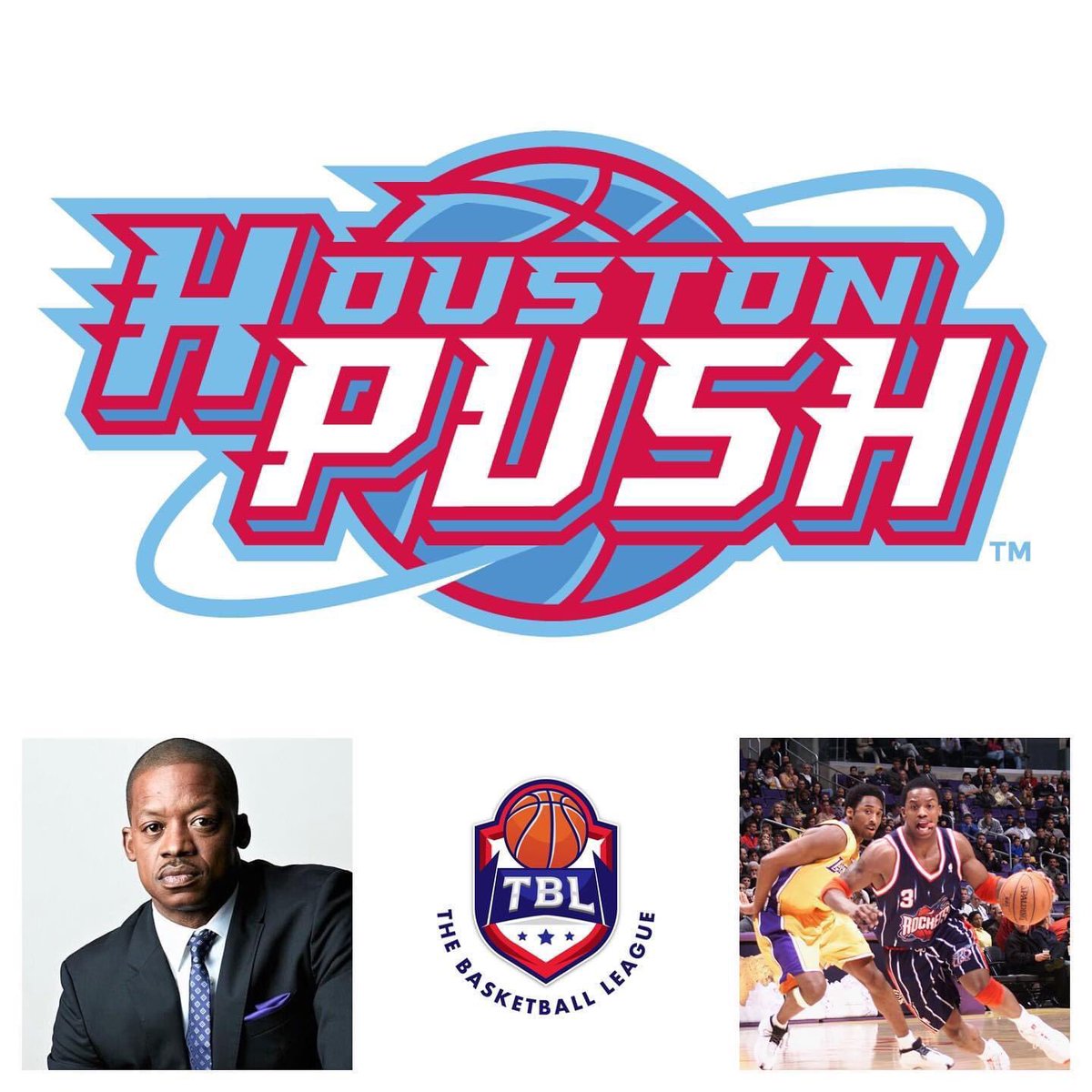 TBLproleague's tweet photo. Houston TX, Steve Francis @steve_franchise3 unveiled the new logo for his TBL team the @houstonpush 

Our first combine is January 23rd time and location TBD. 

https://t.co/uaoN43O7Ib

“Strap em up” 

Patience. Discipline. Defense. 

#Everybodycanscore

that’s our motto🤞🏾 https://t.co/RFiD0fbS6f
