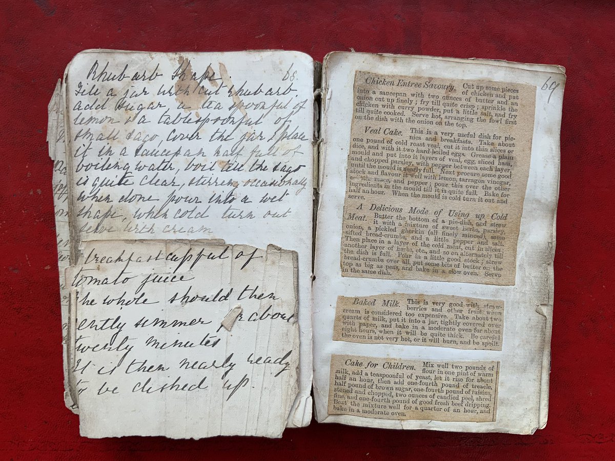 LucyVinten's tweet photo. A marvellous cookery manuscript book started in 1880, with recipes and newspaper cuttings.
New Insta account @lvmhouseholdbooks
#marmalade #sevilleoranges #handwrittenrecipes #bookprovenance https://t.co/poQhmt1WNZ