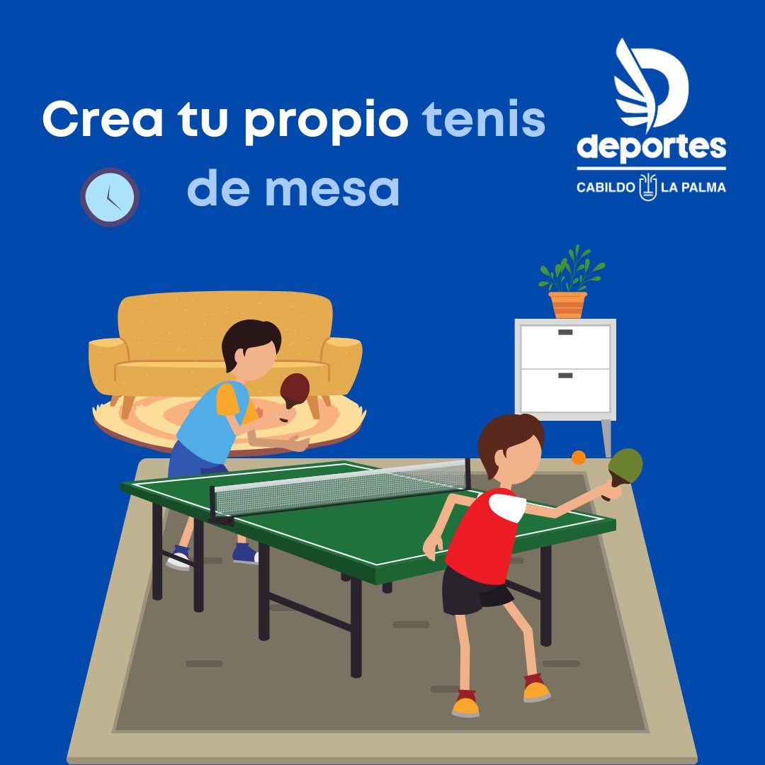 En esta época donde el tiempo es un poco inestable 🌨️, te animamos a que realices #TenisDeMesa dentro de tu hogar 🏡. Si no tienes los materiales seguro que te las ingenias para crear uno con objetos #reciclados ♻️. 

#DeportesLaPalma #Deportes #LaPalma @raulcamachososa