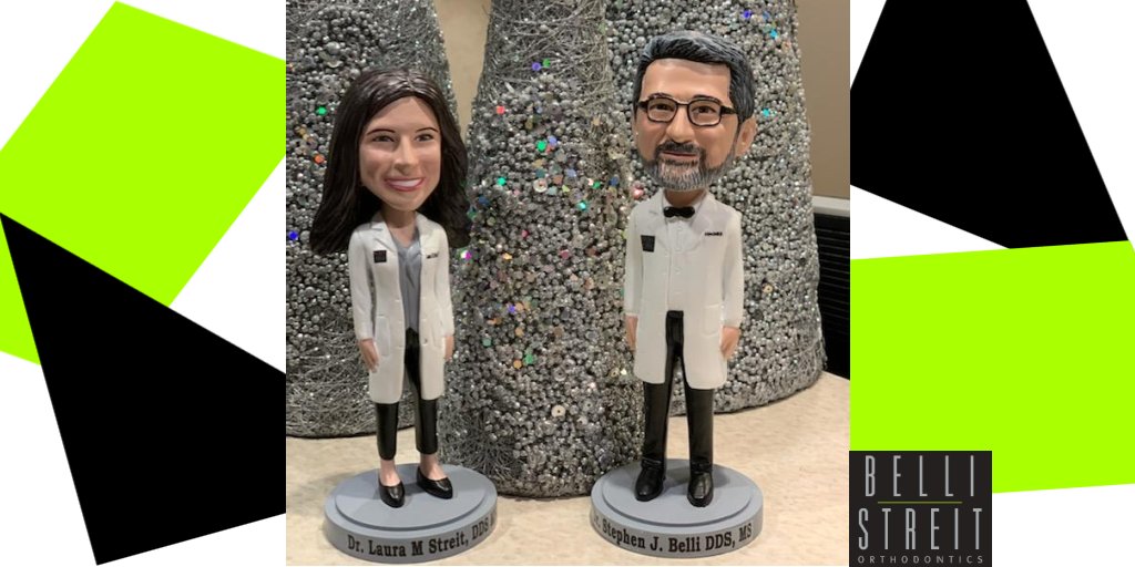 bellistreit's tweet photo. We couldn't resist posting this for National Bobblehead Day! 💚🖤💚#bobbleheads #FunkoPops #kentorthodontist #supercute https://t.co/49xGPjl7fu