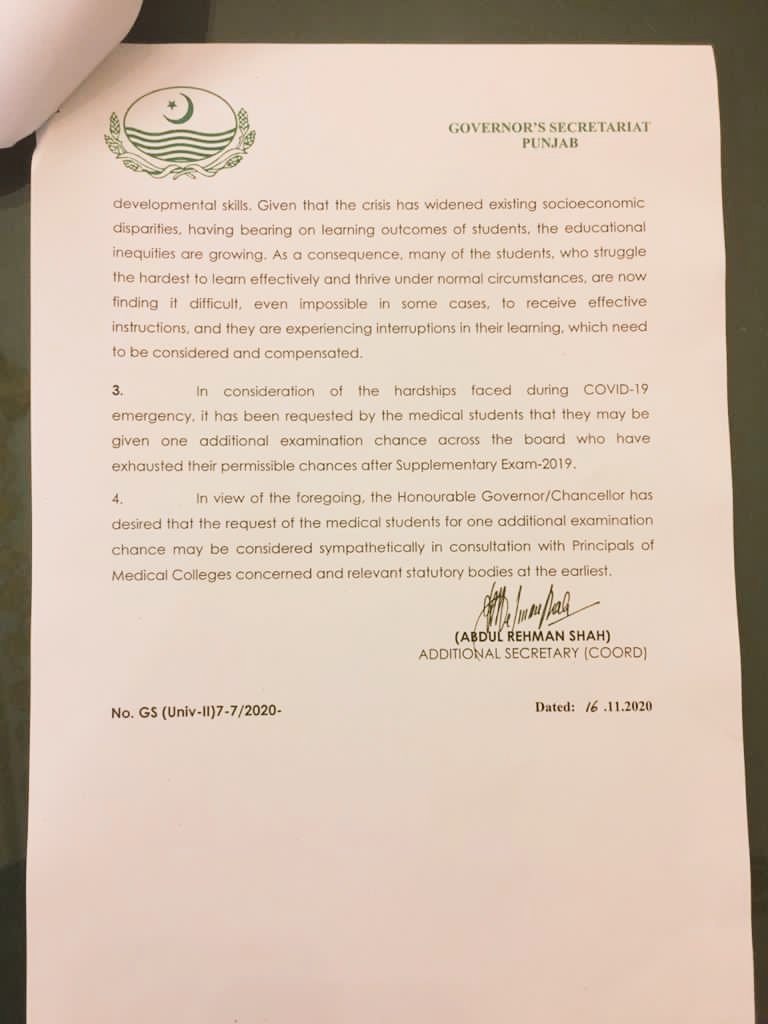 MedicalUnion2's tweet photo. Chancellor/Governor give a chance to all detained and expelled studnts for an extra chance...but VC UHS still opposing...😥
Who is the supreme authority???
#گورنر_پنجاب_وعدہ_نبھاؤ 
@ChMSarwar 
@TeamSarwar 
@fslsltn 
@Dr_YasminRashid https://t.co/LZ5Uu7Ae0g