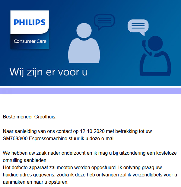 MartynGroothuis's tweet photo. Denk je perfect geholpen te worden door #Philips met vervangen van een defect apparaat, komen ze hun afspraak niet na en wordt er na 3 x opsturen doodleuk gezegd, het apparaat werkt. 
Afspraak is afspraak en die kom je na.
@PhilipsCare_NL https://t.co/VhvFh3gWHV