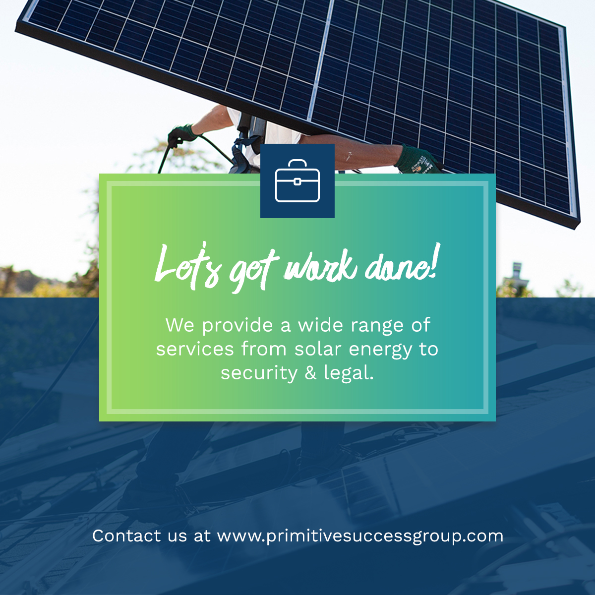 psgsuccess's tweet photo. Are you interested in going solar? Need security or legal services? We provide these services nationwide! 2021 is the year to #gosolar #getsecure #LEGALPREPARATION #teampsg #solarenergy #solarpanels #happynewyear #SolarPanels #Solar #SaveMoney #Home #HomeImprovements #Sun https://t.co/zicPJber49