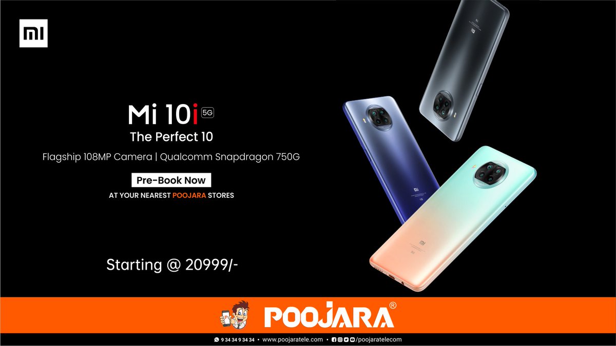 PoojaraTelecom's tweet image. 😎 "The Perfect 10" 😎
Get ready to capture indescribable moments with the Mi 10i's 108MP flagship camera! Prebook now at your nearest POOJARA Store! 
#mi10i #mi10i5g #xiaomi #PoojaraTelecom