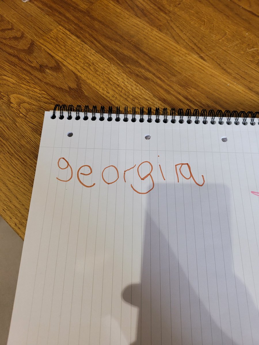 MerreyAmanda's tweet photo. Georgia has been practicing writing her name this morning and wanted to showyou how good it is getting :) @MissHarrisonBP https://t.co/TNZPIftJY3