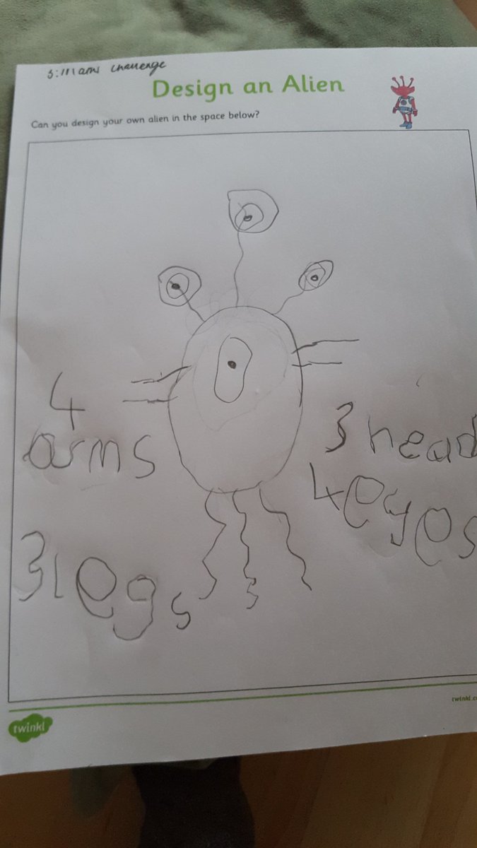 rachel9885's tweet image. @GCPSEY  Joseph&apos;s design an alien 
#homelearning #mathschallenges