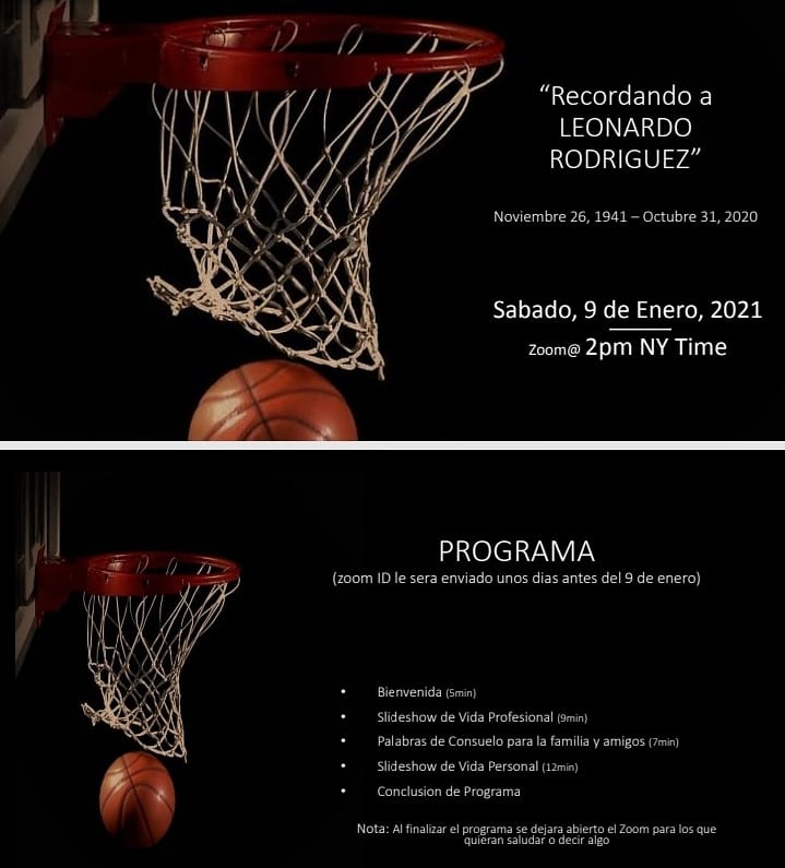 ABCbaloncesto's tweet photo. La Asociación de Baloncesto de Carabobo invita a todos los seguidores del baloncesto a participar en el homenaje que se le ofrecerá a la memoria de Leonardo Rodríguez, el Señor Baloncesto,  este sábado 9 de enero de 2021, vía Zoom. Hora: 3 pm de Caracas https://t.co/oR2wOk1oGo