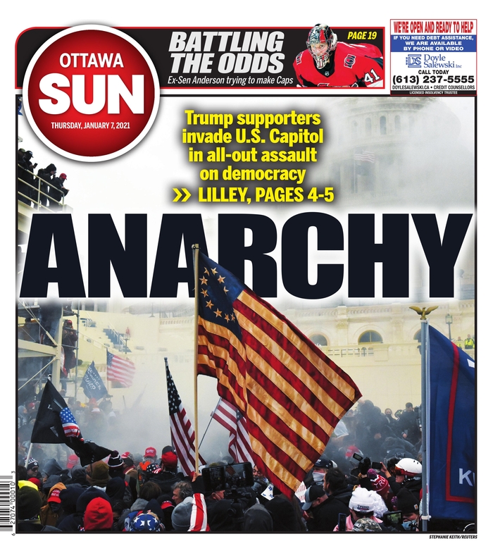 Poynter's tweet photo. On front pages after pro-Trump mob storms Capitol: ‘Chaos,’ ‘Insurrection,’ a ‘Sad day for America’
https://t.co/nQ8dAmqOE3 https://t.co/5LAz2n8kjt