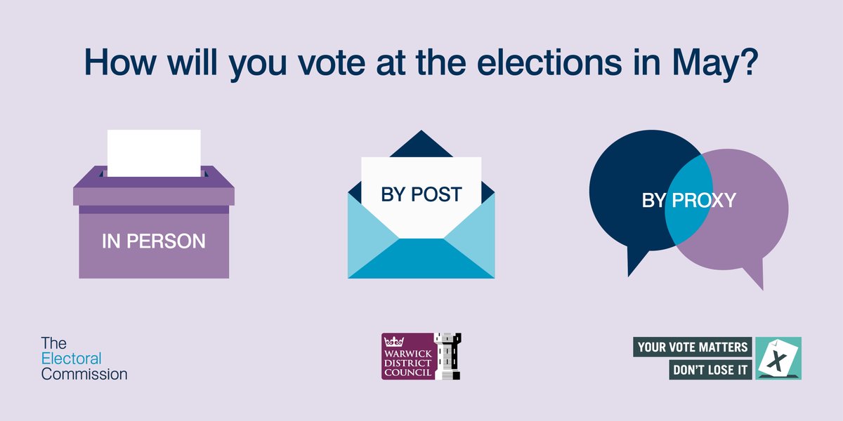 We’re already making plans to help you stay safe at the polling station for the elections in May 2021.

You can register to vote by post or by proxy if you can’t vote in person on the day.

Find out more about next year's elections at warwickdc.gov.uk/localelections…