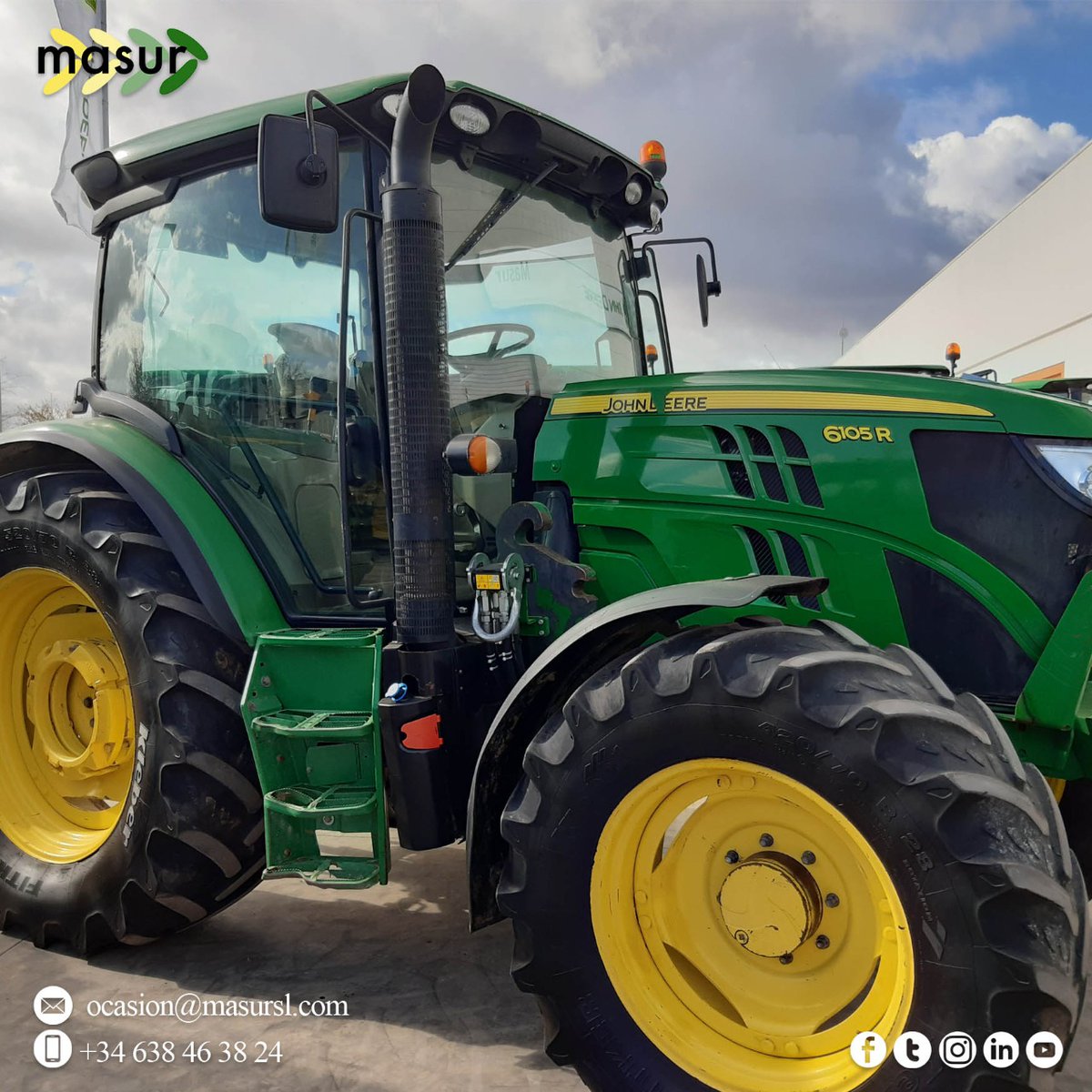 Masursl's tweet photo. ¿Qué os parece esta propuesta para empezar el año? Un tractor #JohnDeere 6105R Premium de 105 Cv que será un gran aliado dentro de las labores diarias de tu explotación.😉
Pregúntanos si quieres más información! #tractor #ocasión #masur
📱 +34 638 453 824
📧 ocasion@masursl.com https://t.co/KXHmipCRQZ