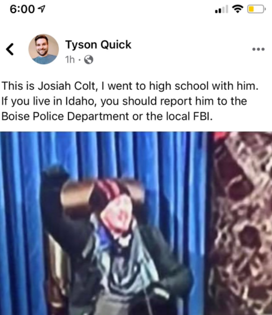18) Remember this guy? He was identified on Facebook as Josiah Colt by both his ex-girlfriend as well as someone who went to school with him. The picture is a bit blurry though...