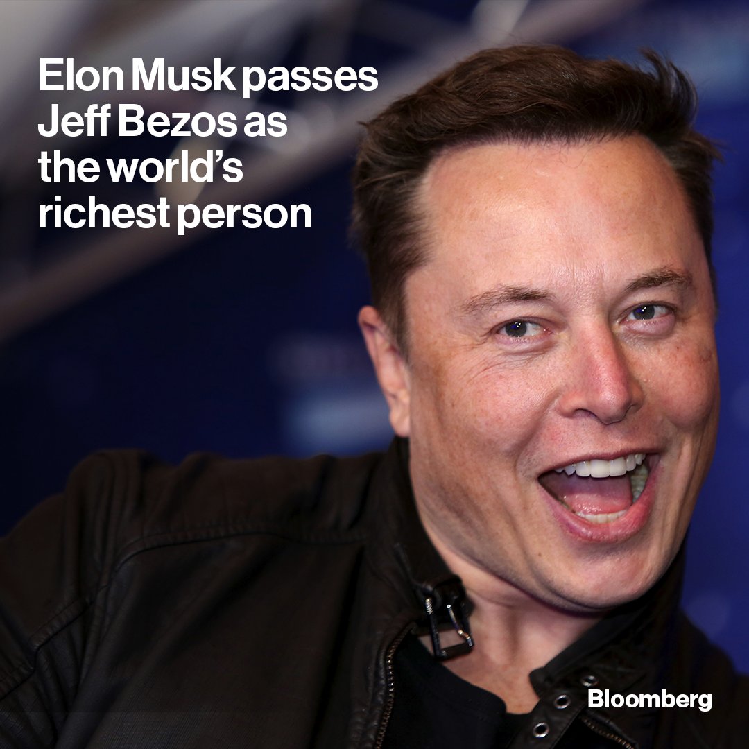 Elon Musk Passes Jeff Bezos to Become Richest Person in the World