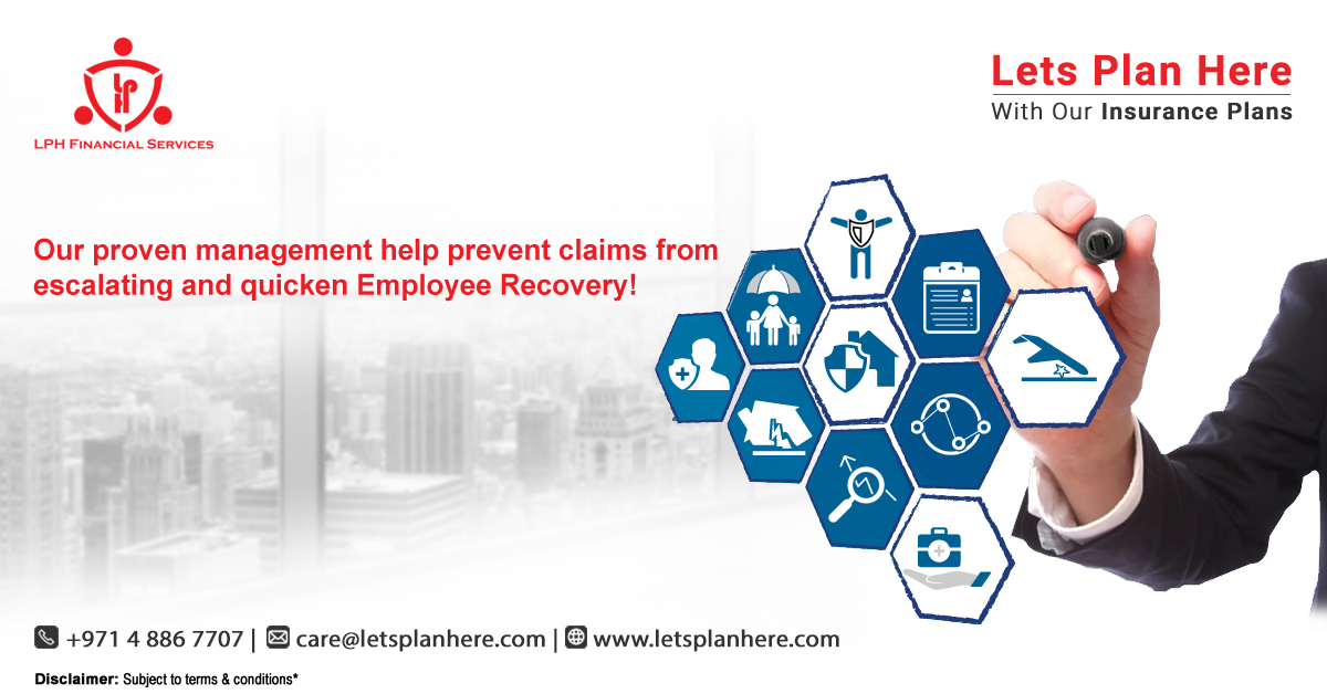 plan_here's tweet image. Our proven hands-on claims management help prevent claims from escalating and quicken employee recovery. For more information, bit.ly/2YiOaG7

#insurance #insurancebroker #uaeinsurance #commercialinsurance #grouplifeinsurance #employeesatisfaction #lifeinsurance