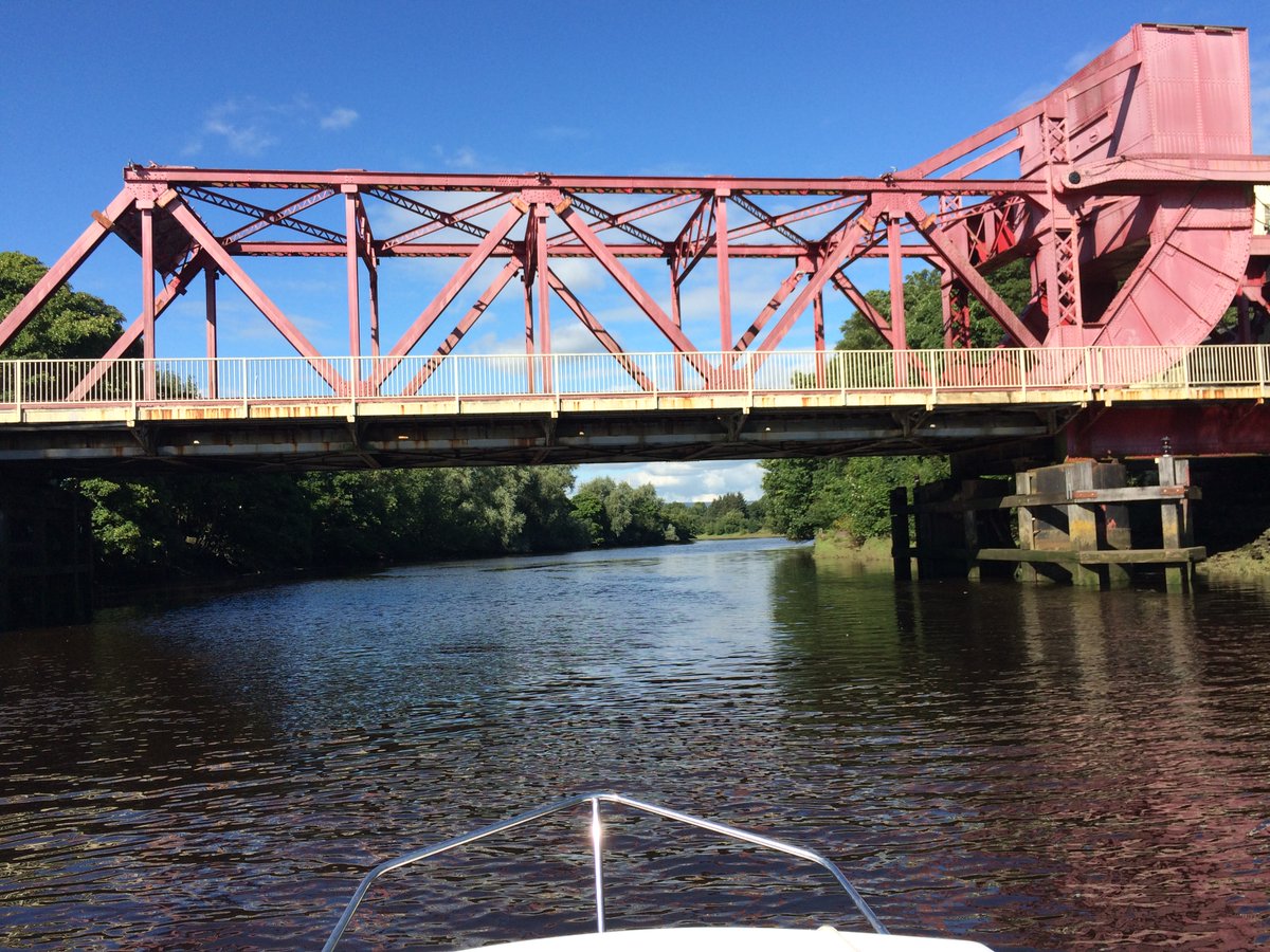 4.Having just navigated the White Cart from (secret boat slip) I headed north past the extensive Glasgow Airport Investment Area construction site, ready to sail under the bascule bridge* near the Normandy Hotel, Renfrew.*Raises, allowing high vessels to navigate up river.