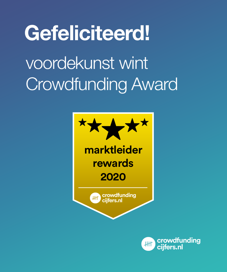 .<a href="/voordekunst/">voordekunst</a> is voor het 2e jaar op rij de marktleider reward-based #crowdfunding in Nederland. In 2020 werd via voordekunst een recordbedrag van meer dan 4,5 miljoen euro gecrowdfund. Gefeliciteerd! Meer over de awards: crowdfundingcijfers.nl/crowdfunding-a…