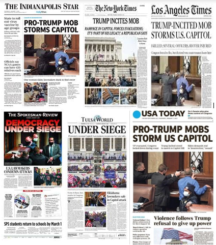 fbaker's tweet photo. For students of media and history: the day after is the perfect teachable moment/opportunity to compare-contrast coverage. Analyze words &amp; images. #medialiteracy #visualliteracy https://t.co/ik4HGvFot5