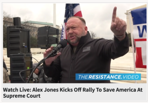 8 - but wait, what signal could confirm this would be a disaster yesterday, aside from the President holding a rally in from the Capitol and saying he was going to walk up there with them? You knew it, Alex Jones of course.