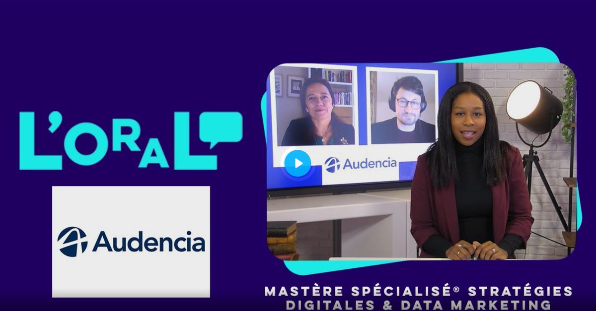 audencia's tweet photo. #CampusChannel - Anne Launois
@a_Launois, Directrice du MS SDIDAM et Aurélien, étudiant, répondent à vos questions sur le Mastère Spécialisé® Stratégies digitales &amp; data marketing dans un oral @CampusChannel : https://t.co/C1U6msZ0wg
@ms_audencia @AudenciaDigital https://t.co/FHd6Oatlon