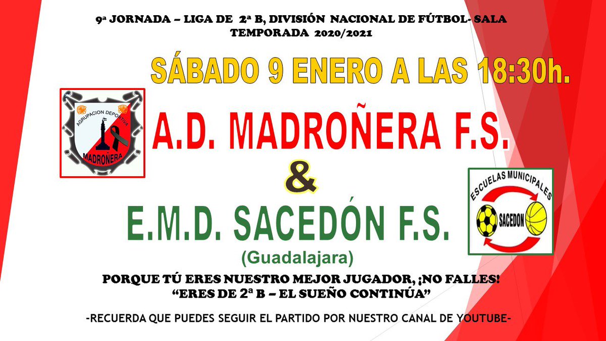 Liga| Año nuevo, misma ilusión. Después de unas semanas de descanso para recargar 🔋 🔋, de nuevo llega el mejor futsal al Sánchez Masero. Esta vez nos visitan desde <a href="/SacedonFs/">E.M.D SACEDÓN</a>