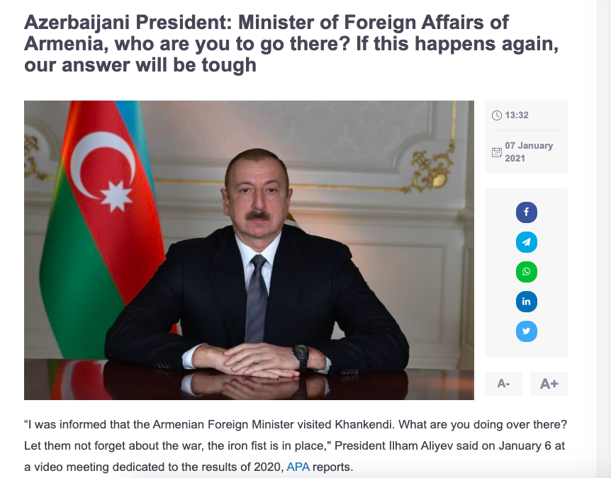 tbalayan's tweet photo. An answer to those who believe that @presidentaz is seeking peace &amp; coexistence. The direct consequence of compromise with a dictator by those, who can #SanctionAliyev to prevent new war, destruction and death. https://t.co/O4fRmxmDZM