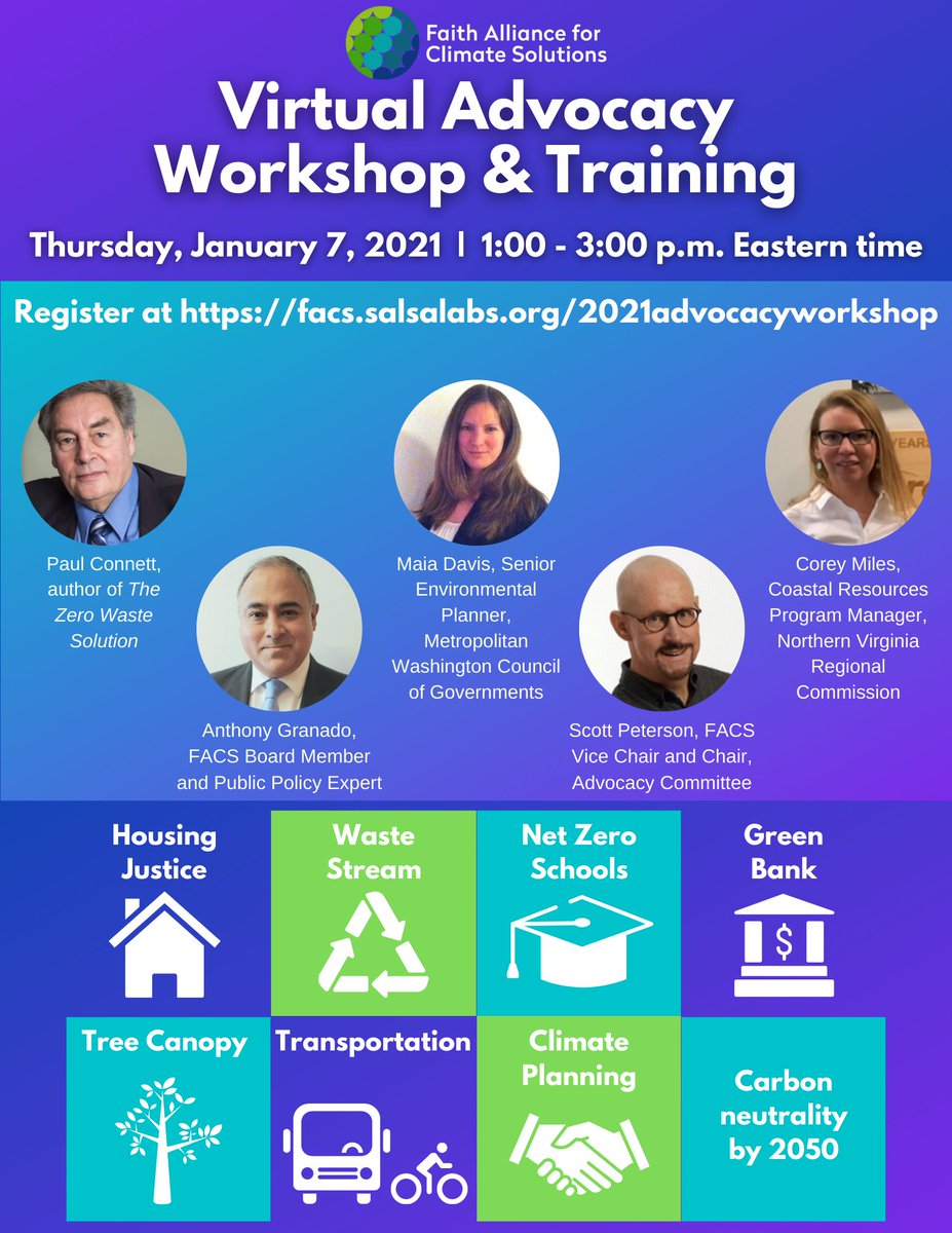 FaithforClimate's tweet photo. Happening TODAY! There's still time to sign up for our workshop and you can watch either on our Facebook page or on our YouTube channel. This is meant to be interactive: questions and comments are welcome!
#FairfaxToZero #ZerosAreHeroes #FaithInAction https://t.co/9K7Pqxbijm