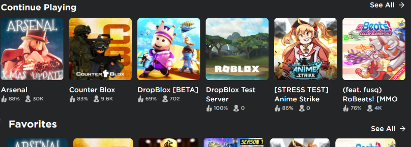 Rtc On Twitter Update Roblox Has Combined Continue Playing With Favorites So Now You Can See What You Recently Played Alongside With Your Favorites What Are Your Thoughts On This Https T Co Oobcjwebyj - why does it take so long to update roblox
