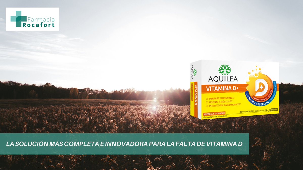 Nuestro cuerpo necesita #VitaminaD ☀️  y cada vez existen más remedios para ello. Nosotros estamos encantados con los nuevos comprimidos sublinguales de Aquilea. Su solución es de las más completas e innovadoras 🔬  #FarmaciaOnline #Farmacia #Rocafort #FarmaciaRocafort