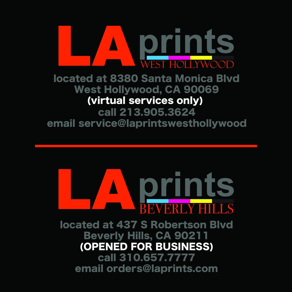 CeaseMe's tweet photo. our small business in #westhollywood ....

#printshop

c: 213.905.3624
e: service@laprintswesthollywood.com

@LAPrintsWeHo @DigMoMediaCorp @simplecredscore https://t.co/lgBa8pv9HU