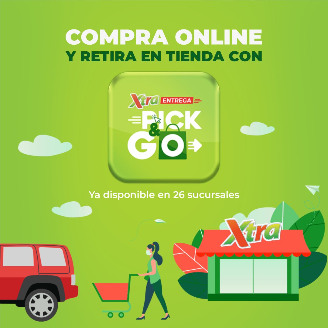 SuperXtraPanama's tweet photo. Seguimos innovando para ti ya puedes realizar tu supermercado sin preocuparte por filas con el servicio de #XtraEntrega Pick&Go ya disponible en 26 sucursales. Haz clic en la siguiente imagen para conocer las tiendas disponibles. https://t.co/9XR8XWtW5s