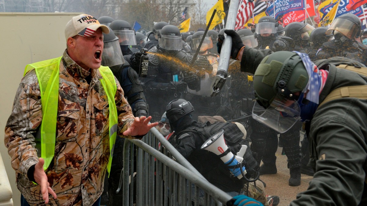 Complex's tweet photo. At least 52 arrested, 2 pipe bombs recovered after violent MAGA mob invades U.S. Capitol. https://t.co/ZpADxFLziT https://t.co/My0Ot3YEKf