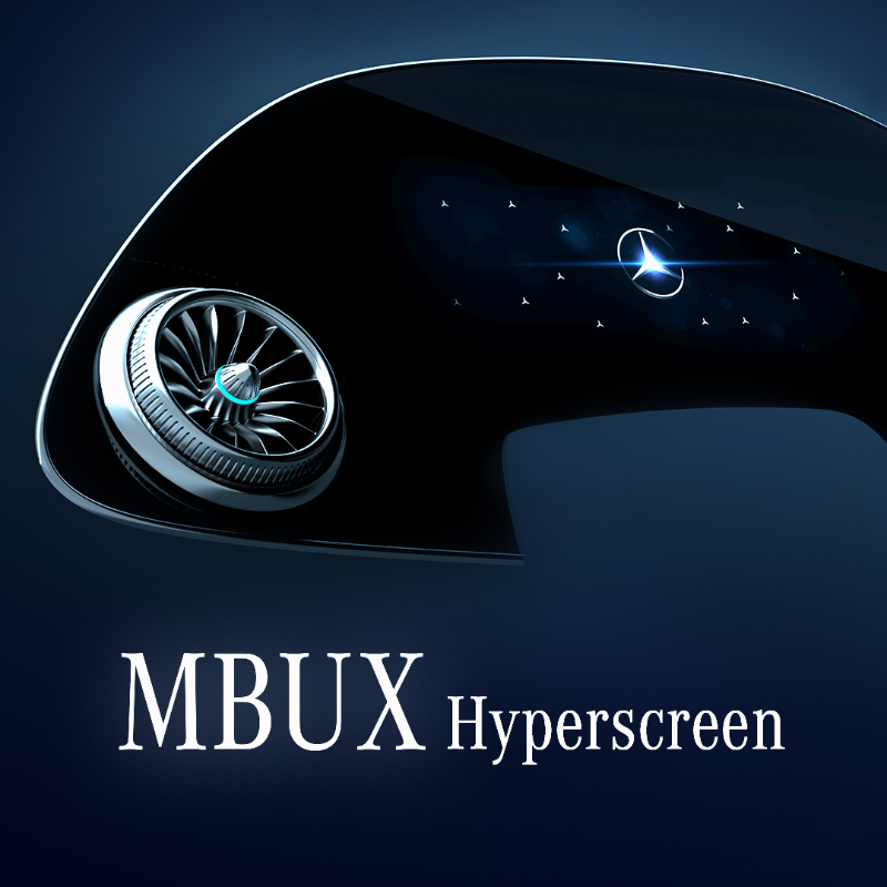 DaimlerTruck's tweet photo. The innovative MBUX Hyperscreen offers completely new ways of control, interaction and entertainment. Its “zero-layer principle” automatically brings all apps and functions into a fluid, proactive user interface – powered by an AI. Learn more here: