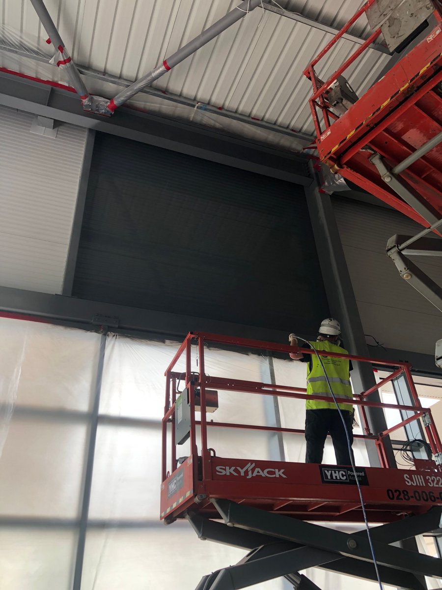 paintspraying's tweet image. Our team has currently been helping multiple petrol forecourts across the UK prepare for re-branding. Here is an example of spraying internal cladding using a durable water based system so we can work alongside other trades within the building.

#PaintSpraying #InternalCladding