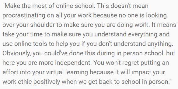 This is some longer advice for students.