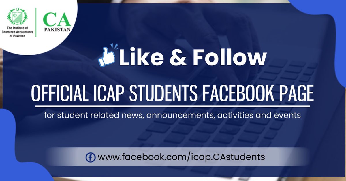 icapofficial's tweet photo. A dedicated Facebook page has been created as a centralized information dissemination platform for all ICAP students.

Like &amp; Follow the 𝗢𝗳𝗳𝗶𝗰𝗶𝗮𝗹 𝗙𝗮𝗰𝗲𝗯𝗼𝗼𝗸 𝗣𝗮𝗴𝗲 𝗳𝗼𝗿 𝗜𝗖𝗔𝗣 𝗦𝘁𝘂𝗱𝗲𝗻𝘁𝘀

https://t.co/8zHJqNQplt

#ICAP #CA #SignatureQualification https://t.co/a5Ur6NybS9