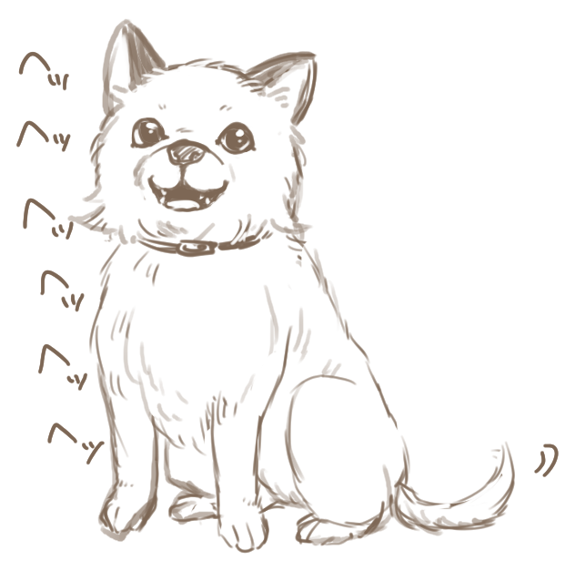 なんか全然ニンゲン描く気起こらんかったから、架空のイヌヌヌ描いて今夜は寝ます。おやすみ!!!!! 