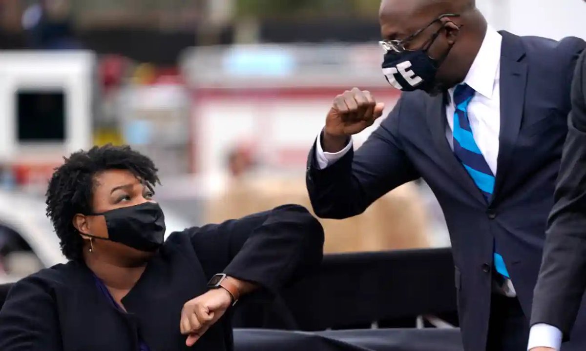JustBella's tweet photo. Lost in the shuffle of yesterday’s coup attempt was the historical win of @ReverendWarnock - the first black senator for #Georgia - Congratulations, #SenatorElectWarnock and @staceyabrams for everything! ❤️❤️
#FreshEmpowersWomen
#EveryVoice https://t.co/w9EOd3fcKt