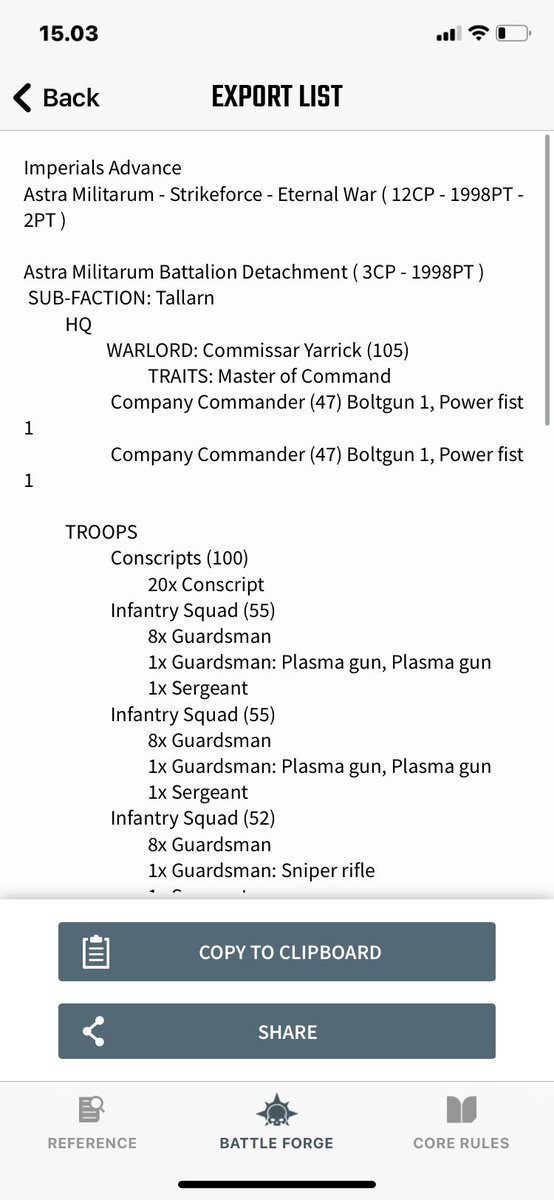 RadiantXela's tweet photo. When the list takes too much Space for tweeting; #40kbattleforge 
Always wanted to try my hand at Astra Millitarum - the sheer amount lf fieldable models looks Crazy ^^ https://t.co/iqkta82ppl