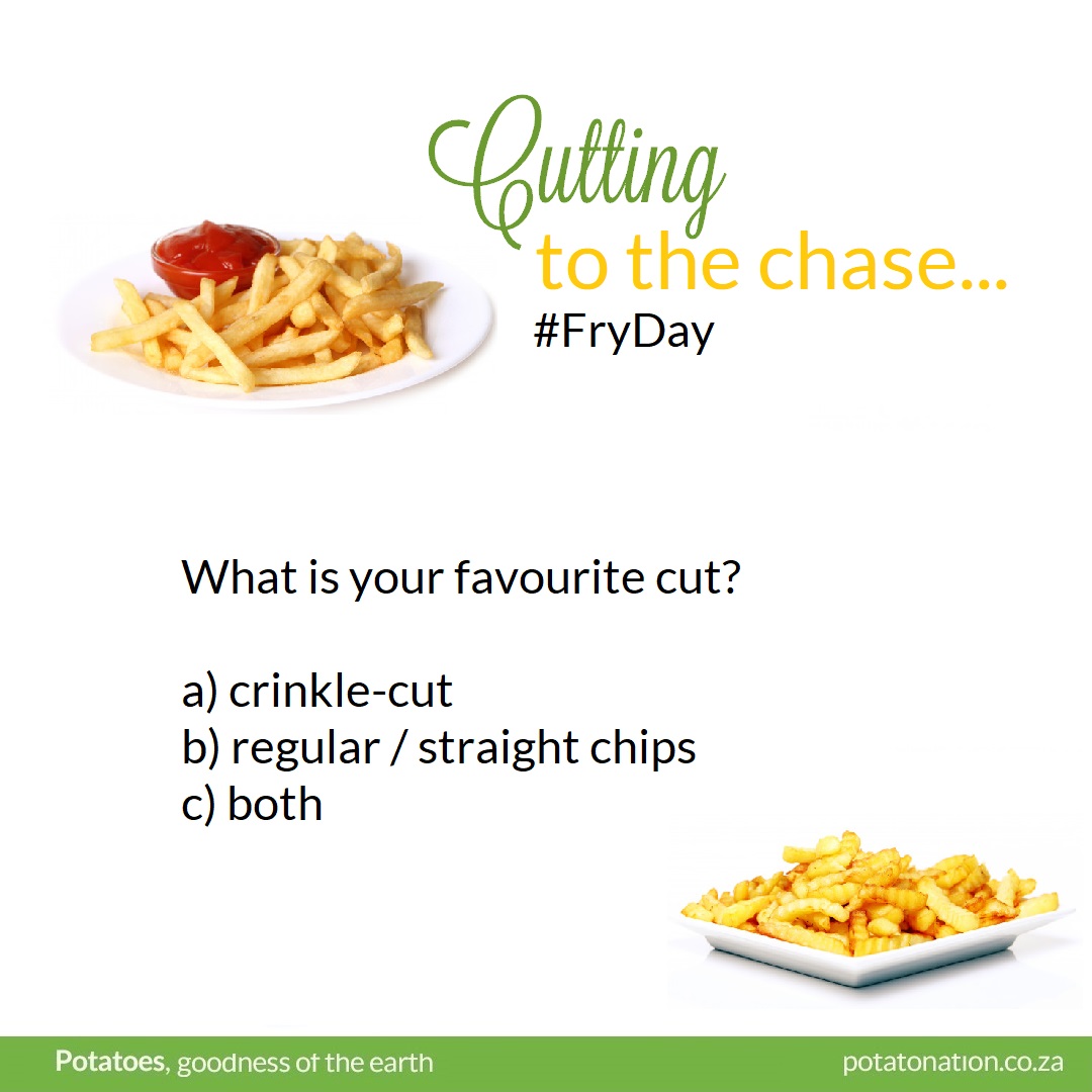 potatoes_za's tweet photo. What's your favourite? ππ€π
a) crinkle-cut chips
b) regular / straight chips
c) both
#ForFriesSake #ClassicGoodnessUnleashed #AlwaysFresh #AlwaysInSeason #FryYay #FryDay #FridayFunday https://t.co/DPVGKrcBK3