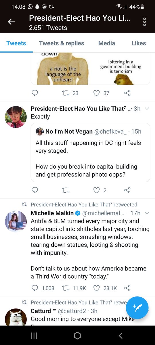 20.  @minghaodie ... has liked and engaged with about 3 people in the thread, is clearly pro trump