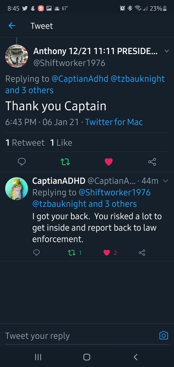  @CaptianAdhd has spent all night defending him and we should do the same. Thank you   @Shiftworker1976 for having our backs. Thank you for being my friend. Thank you for serving our country. And thank you for the New Year’s retweet. Fellow Patriots, please show and