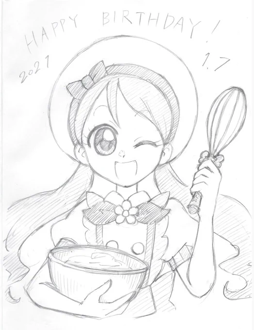 お題「宇佐美いちか」 
レッツラまぜまぜ～✨誕生日おめでとー??
#プリキュア版深夜の真剣お絵描き60分一本勝負 