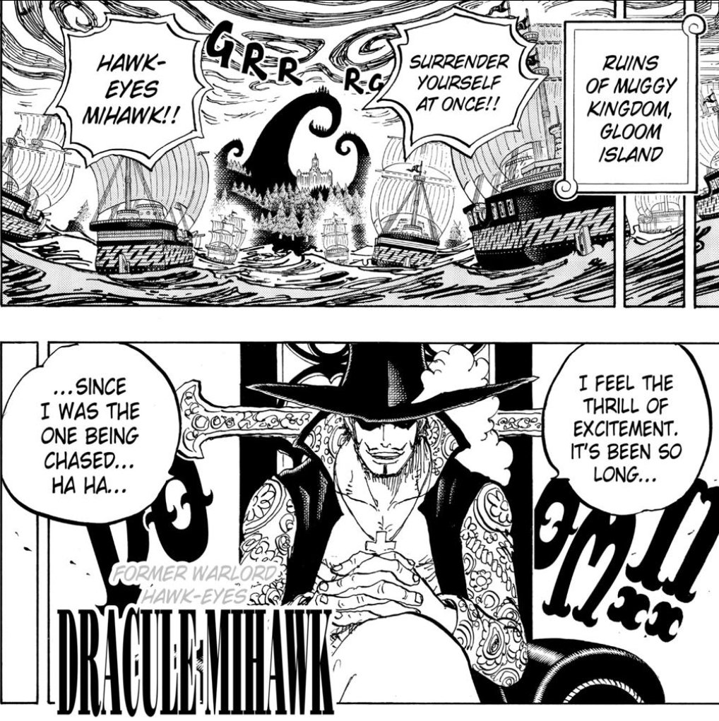 As of chapter 956 the Shichibukai were disbanded and a force of 8 warships were sent to capture Dracule Mihawk.