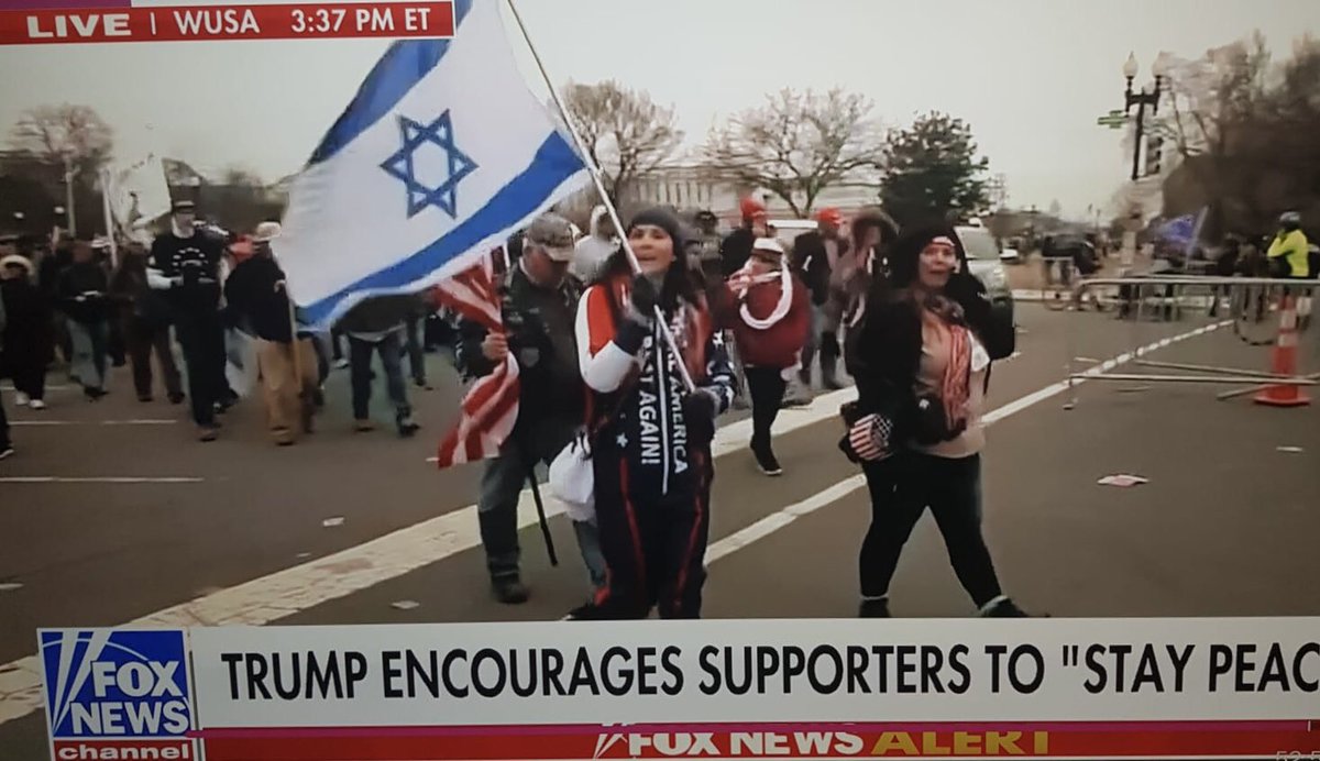 I mean... where to start with this? Is this a Christian Zionist (these folks are antisemitic btw) who wishes to hasten the rapture? Are they trying to say Jews for Trump (the use of an Israeli flag in this context is also antisemitic). Are they Israeli? Whatever it's not good.