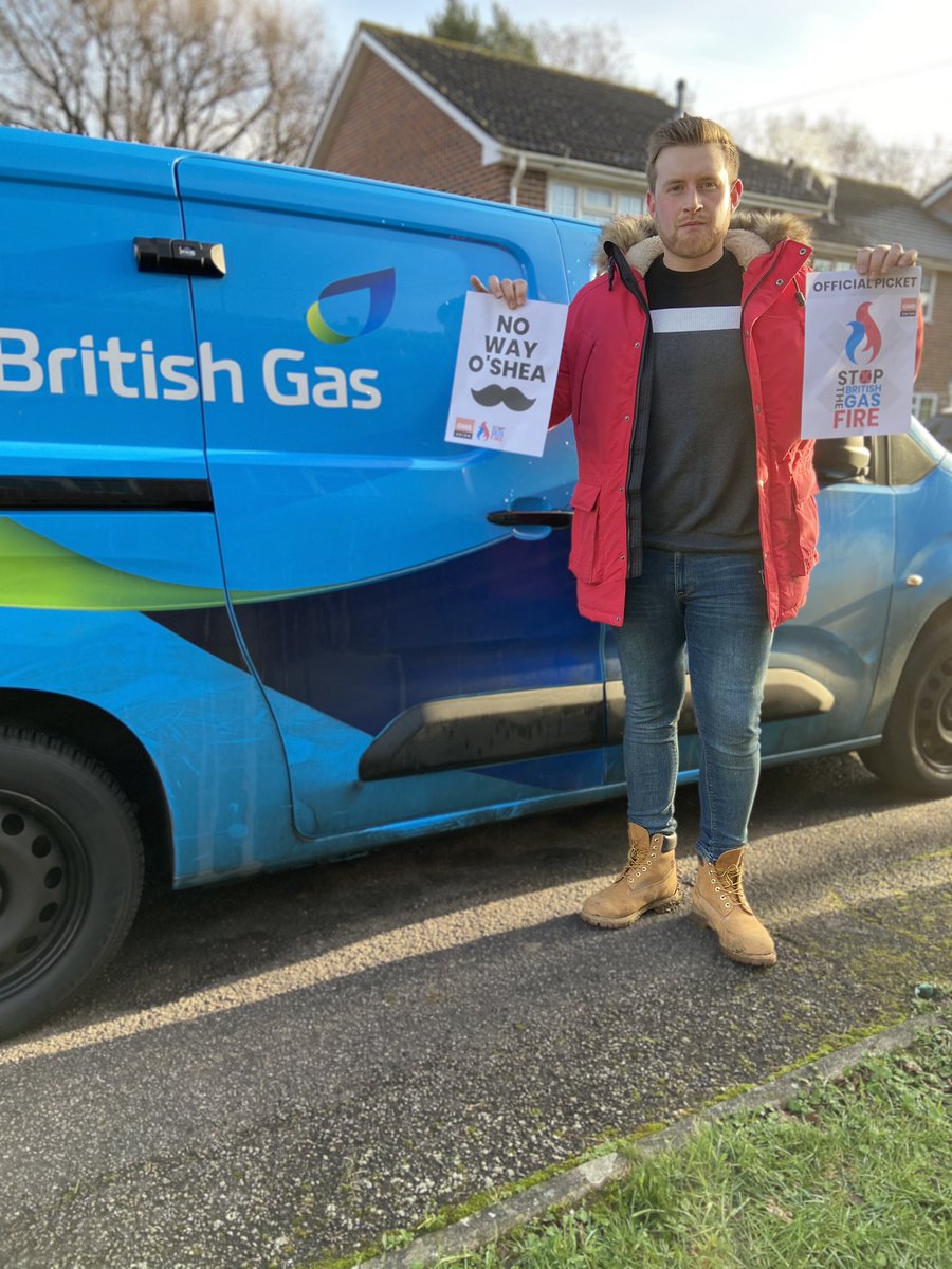Liam21Manchip's tweet photo. Today we begin our 5 day strike against British Gas’ threats of fire and rehire. An immoral tactic that forces engineers to sign a contract which will be hugely detrimental to our work life balance otherwise face losing our jobs. It should be made illegal #StopTheBritishGasFire https://t.co/kVUzkncQtt