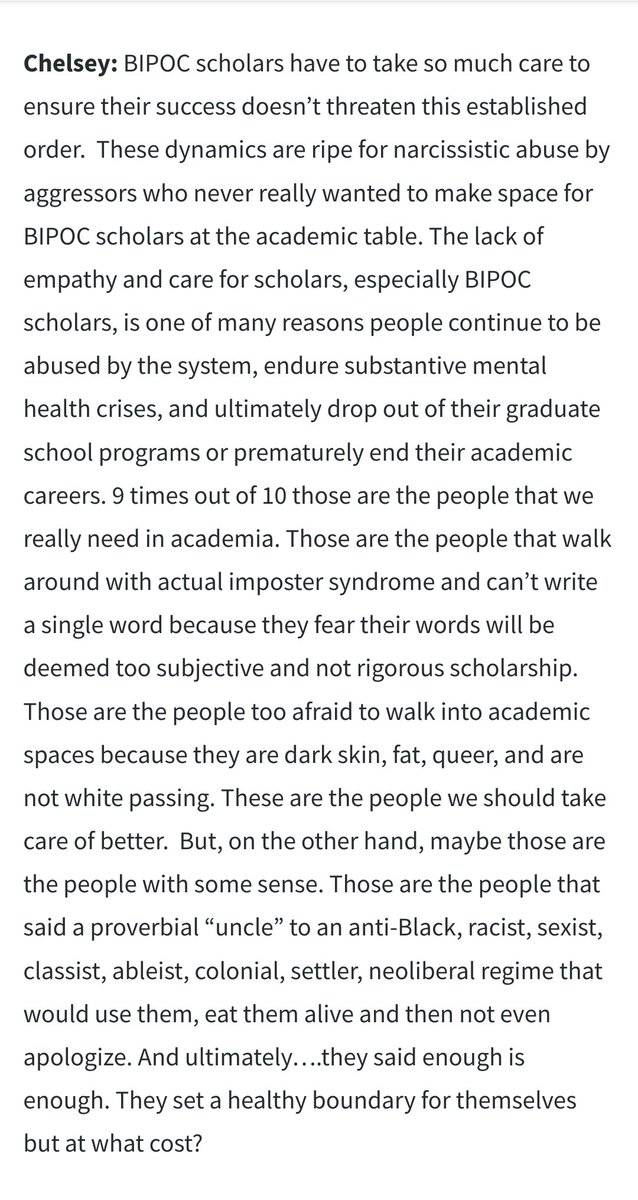 BIPOC Survival – A Conversation about the Malignant Intersection of Narcissism &amp; Racism in Anthropology &amp; Academia between @AudreTaughtMe2
&amp; <a href="/anarparikh/">Anar Parikh, PhD 🇵🇸</a>

footnotesblog.com/2020/09/07/bip… 
<a href="/FootnotesAnthro/">Footnotes.</a>
